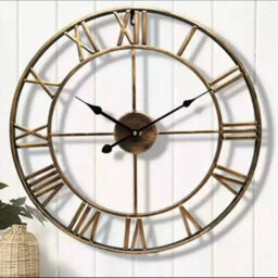 Retro Gold 40Cm Wall Clock , 3D Roman Numerals, Silent Quartz - thumbnail 1