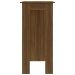 Berkfield Bar Table With Shelf Brown Oak 102X50X103.5 Cm Engineered Wood - thumbnail 4