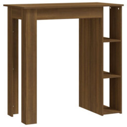 Berkfield Bar Table With Shelf Brown Oak 102X50X103.5 Cm Engineered Wood - thumbnail 2