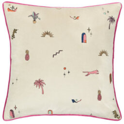 Furn. Eivissa Embroidered Velvet Cushion Cover - thumbnail 2