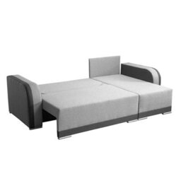 Modern Arizona Fabric Corner Sofa Bed Grey And Light Grey Upholstery With Storage And Reversible Left Or Right - thumbnail 4