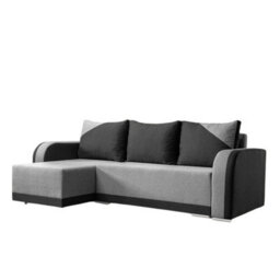 Modern Arizona Fabric Corner Sofa Bed Grey And Light Grey Upholstery With Storage And Reversible Left Or Right - thumbnail 2