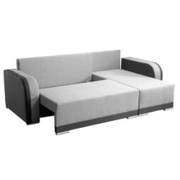 Modern Arizona Fabric Corner Sofa Bed Grey And Light Grey Upholstery With Storage And Reversible Left Or Right - thumbnail 3