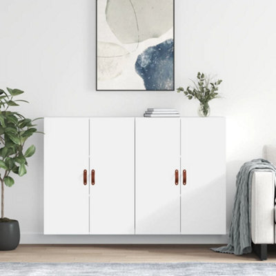 Berkfield Wall Mounted Cabinets 2 Pcs White 69.5X34X90 Cm - image 1