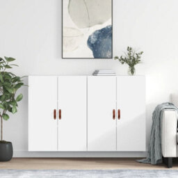 Berkfield Wall Mounted Cabinets 2 Pcs White 69.5X34X90 Cm - thumbnail 1