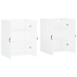 Berkfield Wall Mounted Cabinets 2 Pcs White 69.5X34X90 Cm - thumbnail 4