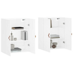 Berkfield Wall Mounted Cabinets 2 Pcs White 69.5X34X90 Cm - thumbnail 3