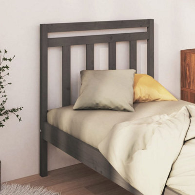 Walplus Bed Headboard Grey 95X4X100 Cm Solid Wood Pine - image 1