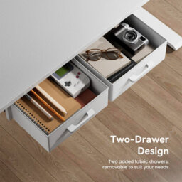 Electric Standing Desk With Power Outlets, 160 X 80 Cm Sit Stand Desk With 2 Drawers, Usb Ports, Height Adjustable, White - thumbnail 4