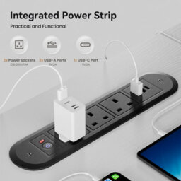 Electric Standing Desk With Power Outlets, 160 X 80 Cm Sit Stand Desk With 2 Drawers, Usb Ports, Height Adjustable, White - thumbnail 3
