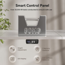 Electric Standing Desk With Power Outlets, 160 X 80 Cm Sit Stand Desk With 2 Drawers, Usb Ports, Height Adjustable, White - thumbnail 6