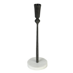 Dibor Antique Black Round Marble Bottom Table Decoration Christmas Candle Holder - thumbnail 2