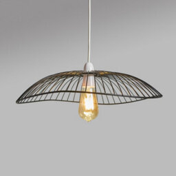 Valuelights Vella Large Dispersed Wavy Umbrella Design Black Wire Ceiling Pendant Light Shade Includes 4W Led Filament Bulb - thumbnail 2
