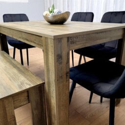 Kosy Koala Modern Dining Table With 4 Black Velvet Chairs And Bench Dining Furniture Set - thumbnail 7