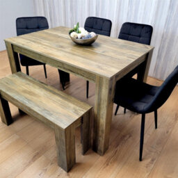 Kosy Koala Modern Dining Table With 4 Black Velvet Chairs And Bench Dining Furniture Set - thumbnail 6