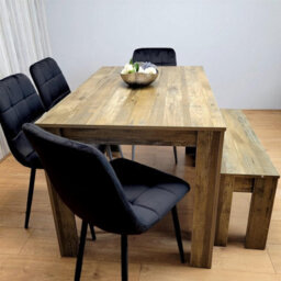 Kosy Koala Modern Dining Table With 4 Black Velvet Chairs And Bench Dining Furniture Set - thumbnail 5