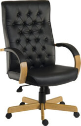 Teknik Warwick Bonded Leather Faced Reclining Executive Office Swivel Chair Black