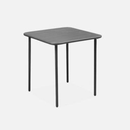Sweeek - 2-Seater Square Steel Garden Table Set With 2 Chairs Anthracite 70X70X72.5 Cm - Amelia - thumbnail 3