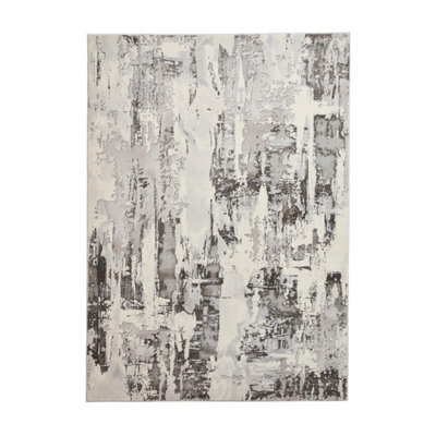 Grey Ivory Rug, 8mm Thickness Abstract Rug, Modern Grey Ivory Rug For Bedroom, Living Room, & Dining Room-120Cm X 170Cm - image 1