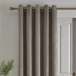 Laurence Llewelyn-Bowen Montrose Velvet Blackout-Coated Pair Of Natural Eyelet Curtains - thumbnail 2