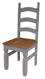 "Mercers Furniture Corona Grey Wax 5'0"" Dining Table & 4 Chairs Solid Pine Dining Set With Mexican Styling" - thumbnail 5