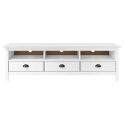 Berkfield Elegant Tv Cabinet Hill Range White 158X40X47 Cm Solid Pine Wood