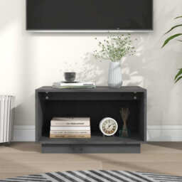 Walplus Tv Cabinet Grey 60X35X35 Cm Solid Wood Pine - thumbnail 1