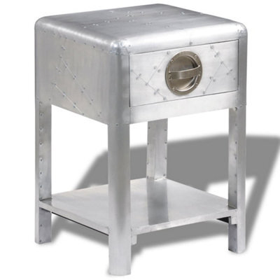 Vidaxl Aviator End Table With 1 Drawer Vintage Aircraft Airman Style - image 1