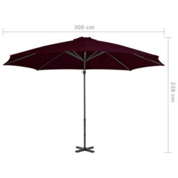 Walplus Cantilever Garden Parasol With Aluminium Pole Red 300 Cm - thumbnail 8