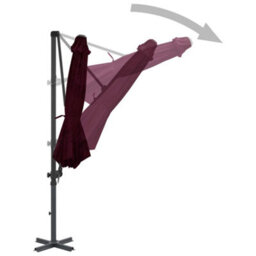 Walplus Cantilever Garden Parasol With Aluminium Pole Red 300 Cm - thumbnail 3