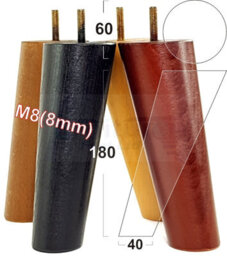 L&F Wood Legs Oak Washed 180mm High Set Of 4 Replacement Angled Furniture Legs Set Of 4 Sofas Chairs Stools M8 - thumbnail 8