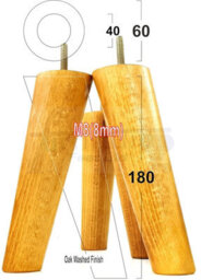 L&F Wood Legs Oak Washed 180mm High Set Of 4 Replacement Angled Furniture Legs Set Of 4 Sofas Chairs Stools M8 - thumbnail 1