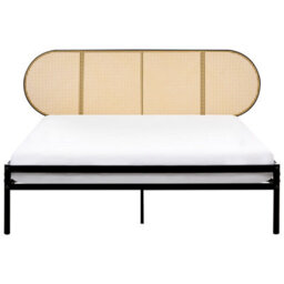Beliani Bed Pe Rattan Boulin 160 X 200 Cm (Eu King Size) Black - thumbnail 5