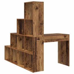 Berkfield Modern Corner Desk Old Wood 101.5 X 149.5 X 149.5 Cm Engineered Wood - thumbnail 7