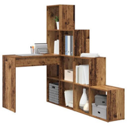 Berkfield Modern Corner Desk Old Wood 101.5 X 149.5 X 149.5 Cm Engineered Wood - thumbnail 3