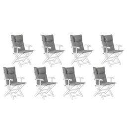 Beliani Set Of 8 Back/seat Cushions Maui 40 X 54 Cm Grey
