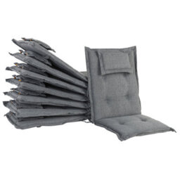Beliani Set Of 8 Back/seat Cushions Maui 40 X 54 Cm Grey - thumbnail 4