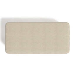 Living And Home Beige Rectangular Tofu Shaped Footstool Footrest With Solid Wooden Legs W 570 X D 280 X H 257 mm - thumbnail 4