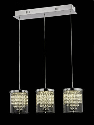 Luminosa Lighting Luminosa Florina 3 Light Led Chrome Bar Pendant Ceiling Light