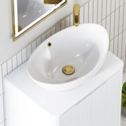 Royal Bathrooms Avenza 600mm Matte White Wall Hung Bathroom Countertop Vanity Unit 1 Drawer With Amaze Basin - thumbnail 7