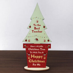 Red Ocean Christmas Best Teacher Gift Wood Christmas Tree Decoration - thumbnail 5