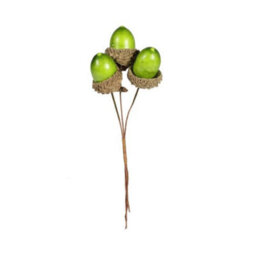 Acorn Pick H11.5Cm - Green Artificial Flowers - thumbnail 2