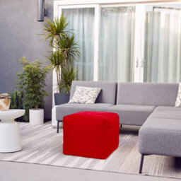 istyle mode Red Outdoor Bean Bag Footstool Pouffe Water-Resistant 40X40Cm - thumbnail 2