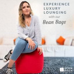 istyle mode Red Outdoor Bean Bag Footstool Pouffe Water-Resistant 40X40Cm - thumbnail 4