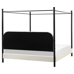 Beliani Four Poster Bed Boucle Dannemois 180 X 200 Cm (Eu Super King) Off-White - thumbnail 6