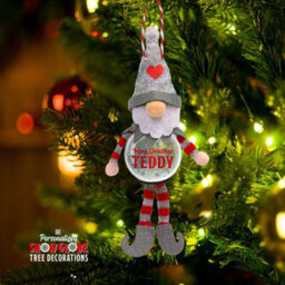 History & Heraldry Pre-Personalised Snowglobe Santa Elf Christmas Tree Decoration - Over 100 Different Names And Themes - Teddy - thumbnail 2