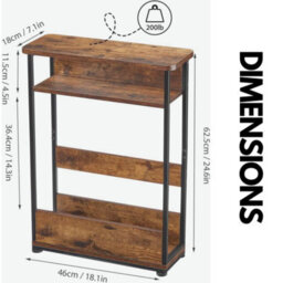 Rafaelo Mobilia Industrial Rustic 3 Tier Side Table With Magazine Rack - thumbnail 7