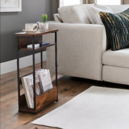 Rafaelo Mobilia Industrial Rustic 3 Tier Side Table With Magazine Rack - thumbnail 4