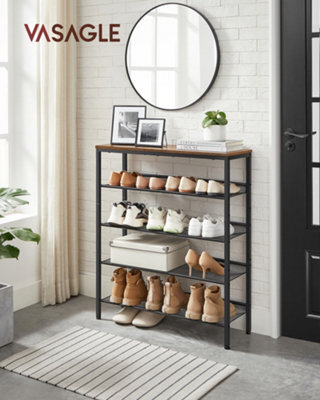 LEDREM Shoe Rack, 5-Tier Shoe Rack Organizer For Closet Entryway With Storage Shelves And Top, Freestanding - image 1