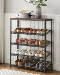 LEDREM Shoe Rack, 5-Tier Shoe Rack Organizer For Closet Entryway With Storage Shelves And Top, Freestanding - thumbnail 4
